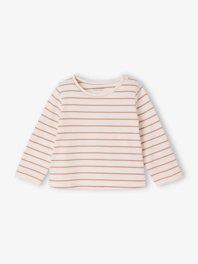 Vertbaudet 3er-Pack Baby Langarmshirts BASIC pudrig, Pudrig rosa, – Produktbild 4 von 4