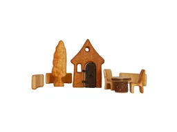bikeho Holzbausteine natur Haus und Garten, Erlenholz 8-teilig – Produktbild 1 von 1