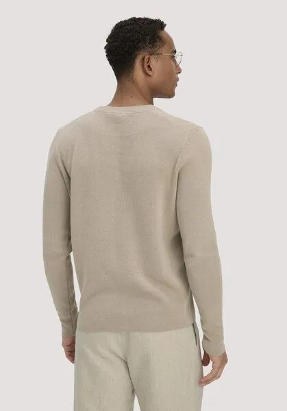 hessnatur hessnatur Milano Strick Pullover Regular aus Leinen mit Bio-Baumwolle und LENZING ECOVERO Viskose, Taupe, – Produktbild 2 von 4