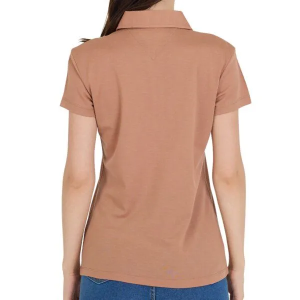 Woolona Woolona Merino Casual Damen Polo-Shirt - 100% Merinowolle, Braun, – Produktbild 3 von 4