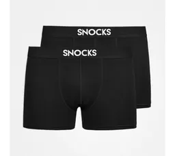 SNOCKS Boxershorts Boxershorts with Logo Men, 2pcs Black – Produktbild 1 von 1