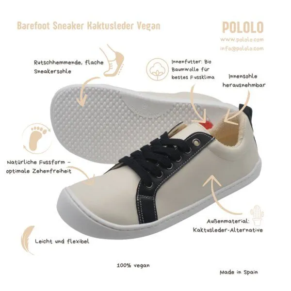 Pololo Pololo Plus Barfuß Sneaker Vegan Kaktusleder – Produktbild 4 von 4