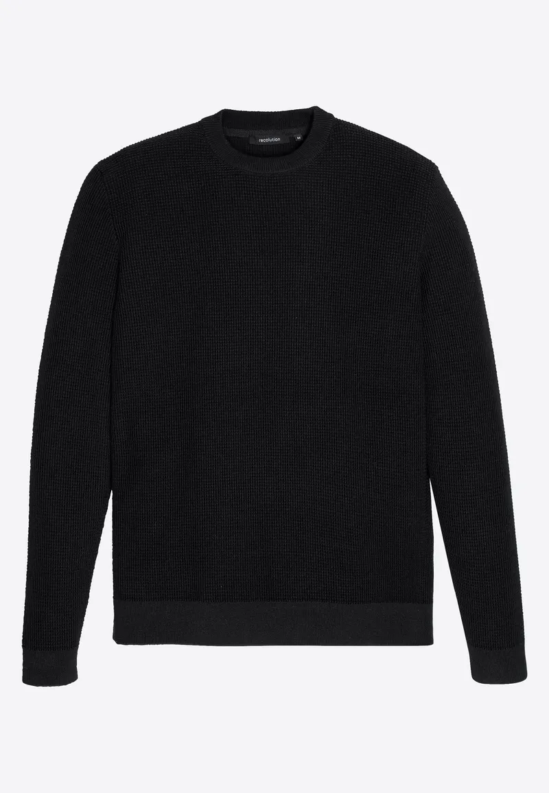 recolution Recolution Herren vegan Pullover Lupin Schwarz, Schwarz, – Produktbild 1 von 2