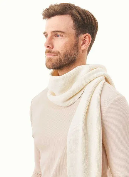 ORGANICATION ORGANICATION Unisex Strickschal aus Bio-Baumwolle, Offwhite, – Produktbild 4 von 4