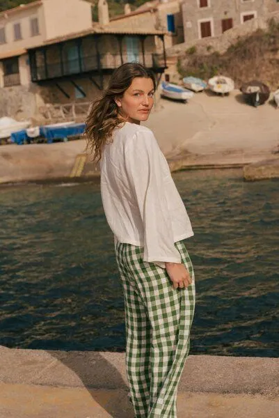 AmourLinen AmourLinen Adele Wickeltop aus Leinen, Weiß, – Produktbild 4 von 4