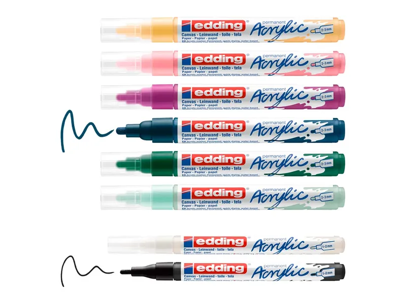 Edding 8er Set edding Acrylmarker "Acrylic" Starterset Nordic, farbig sortiert – Produktbild 1 von 1