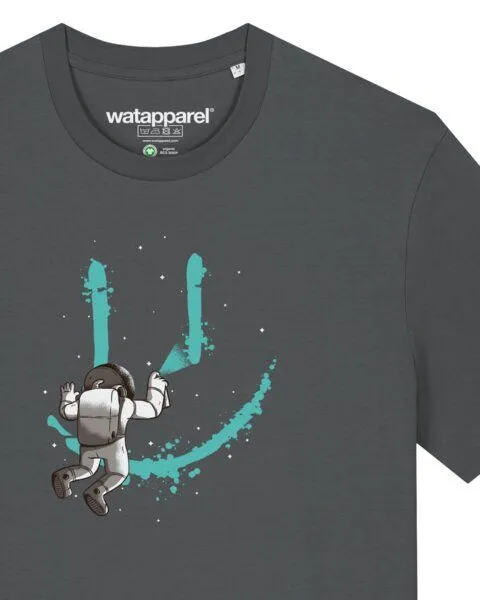 watapparel watapparel T-Shirt Unisex Graffiti Astronaut, Anthracite, – Produktbild 3 von 3