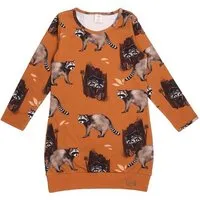 Walkiddy Kleinkind Sportkleid GOTS zertifiziert Bio-Baumwolle 95/5 Elasthan Braun Allover-Print „Curious Raccoons“ – Walkiddy – Produktbild 1 von 1