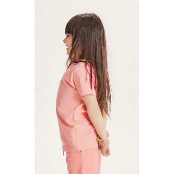 KnowledgeCotton Apparel KnowledgeCotton Apparel Kinder T-Shirt Flax Owl reine Bio-Baumwolle, Rosa (coral pink), – Produktbild 2 von 2