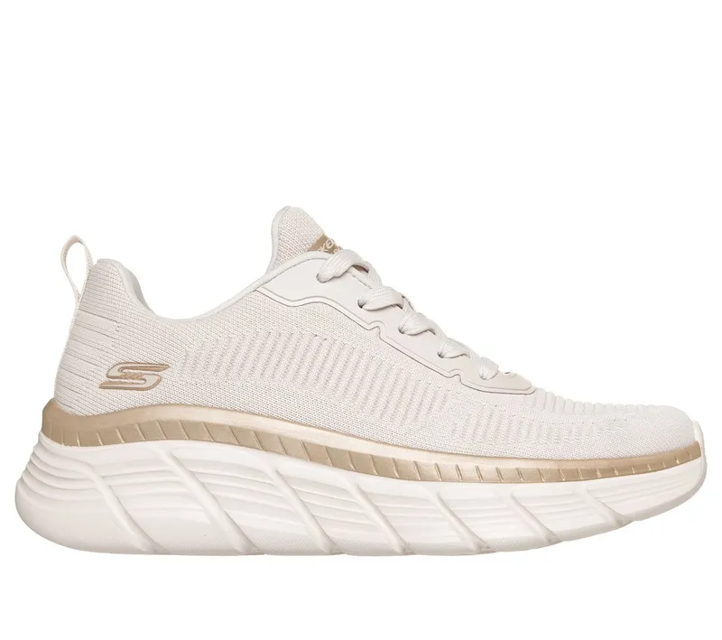 Skechers Skechers BOBS B FLEX HI-FLYING HI Sneaker, Trainingsschuh, Schnürschuh, Freizeitschuh in veganer Verarbeitung, Beige|goldfarben, – Produktbild 4 von 5