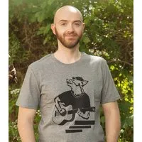 päfjes Frank Fuchs mit Gitarre - päfjes Bio Fair Wear Männer/Unisex T-Shirt, Grau, – Produktbild 1 von 1