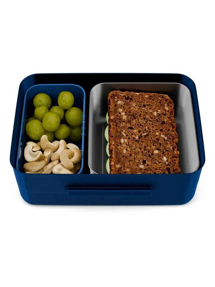 Ergobag Ergobag Lunchbox Edelstahl Brotdose, Edelstahl, (Edelstahl Brotdose, 3-tlg., 1x Brotdose, 1x Trennfach), spülmaschinengeeignet bis 45 Grad, Handwäsche empfohlen, Blau, – Produktbild 4 von 6