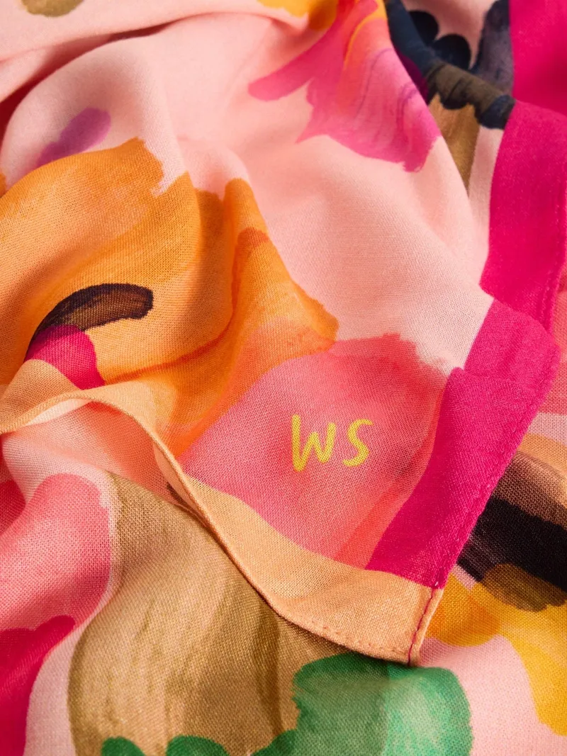 White Stuff Bedruckter Schal Sophie - Einheitsgröße, Rosa multi, – Produktbild 2 von 3