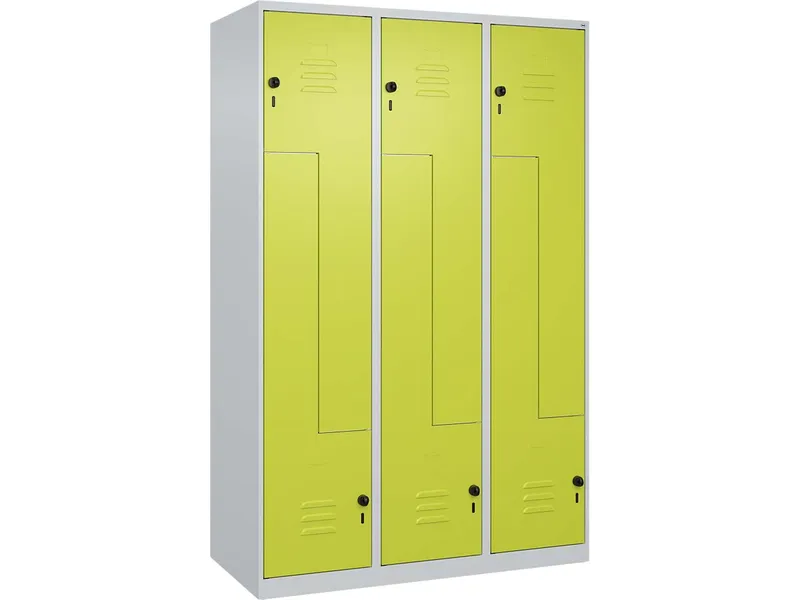 C+P C+P Z-Spind Classic PLUS, 6 Fächer, 1850x1200x500mm, Lichtgrau/Clowngrün – Produktbild 1 von 1