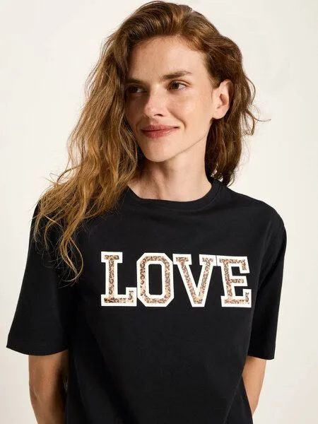 LANIUS LANIUS Statementshirt LOVE (GOTS), Black, – Produktbild 3 von 4
