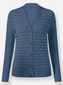 Witt Ajourstrickjacke rauchblau-meliert – Produktbild 1 von 1