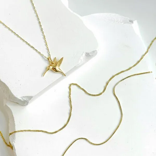 MOANINA MOANINA Kette Kiyomi Kolibri 8k Echtgold, Gold, – Produktbild 2 von 3