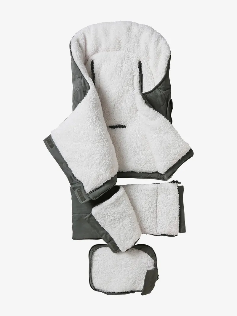 Vertbaudet Baby Ausfahrsack mit Futter aus Teddyfleece, Schiefergrau, – Produktbild 3 von 4