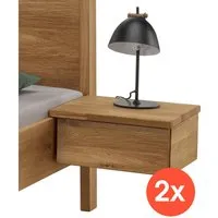 Cinall Cinall Nachttische "Aalbaek" B 43 x T 39 x H 20 cm, hängend, Eiche, 2 Stk. – Produktbild 1 von 1