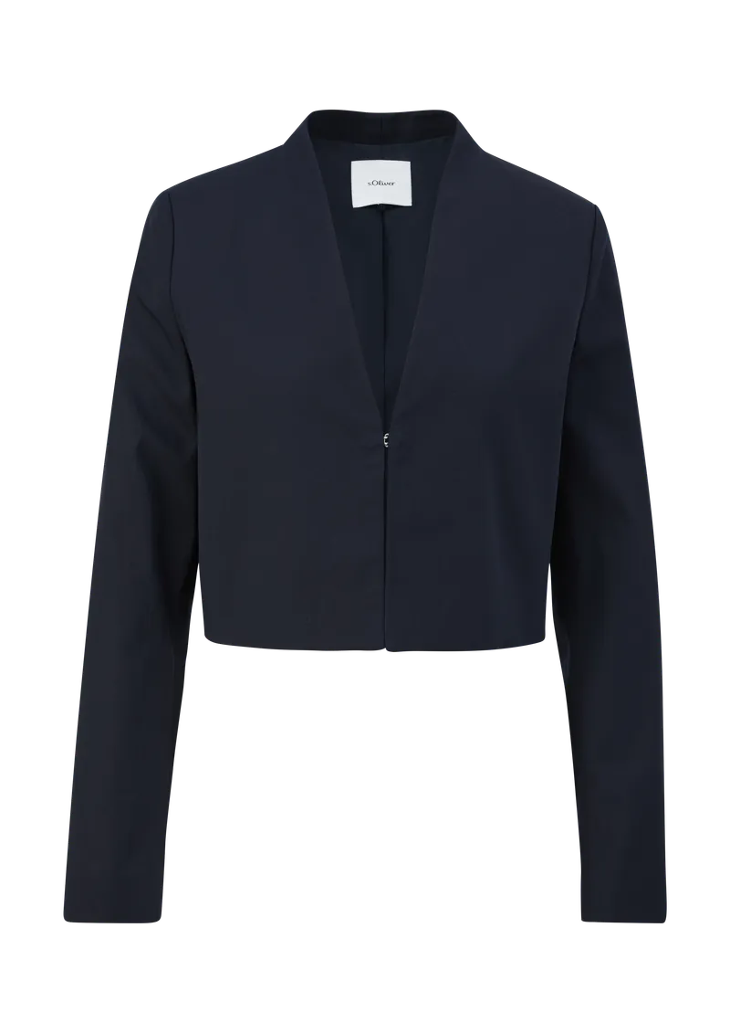 s.Oliver s.Oliver Verkürzte Jacke aus Lyocellmix, Blau, – Produktbild 1 von 2