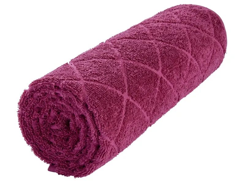 HANS NATUR HANS NATUR Handtuch Bio-Baumwolle Frottee Raute Maße 70 x 140 cm, Lila, grün, – Produktbild 2 von 2