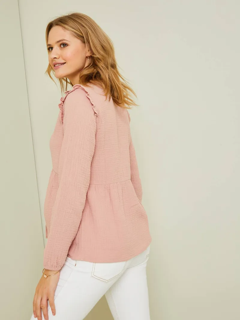 Vertbaudet Bluse, Zartrosa, – Produktbild 3 von 4