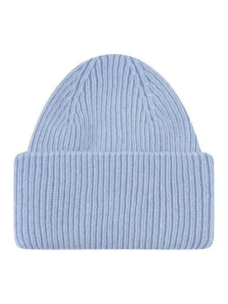 KnowledgeCotton Apparel KnowledgeCotton Apparel Woll-Mütze - Rib Beanie - aus 100% Merino Wolle, Blau (asley blue), – Produktbild 4 von 5