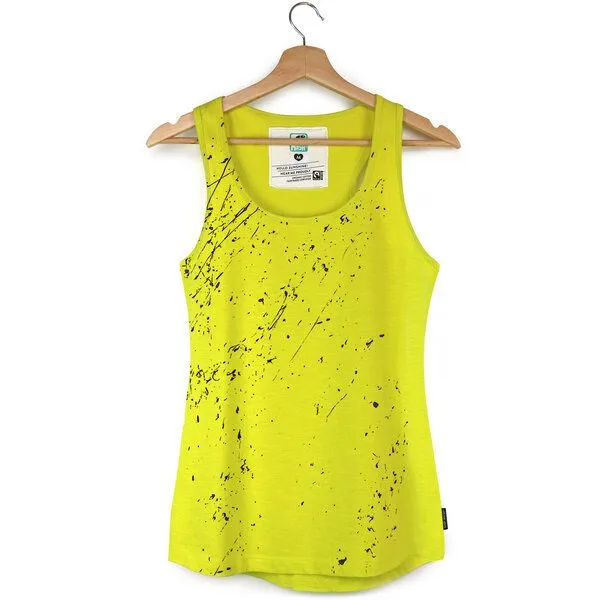 Gary Mash GARY MASH Tanktop mit Farbspritzern aus Bio-Baumwolle, Gelbgrün, – Produktbild 1 von 4