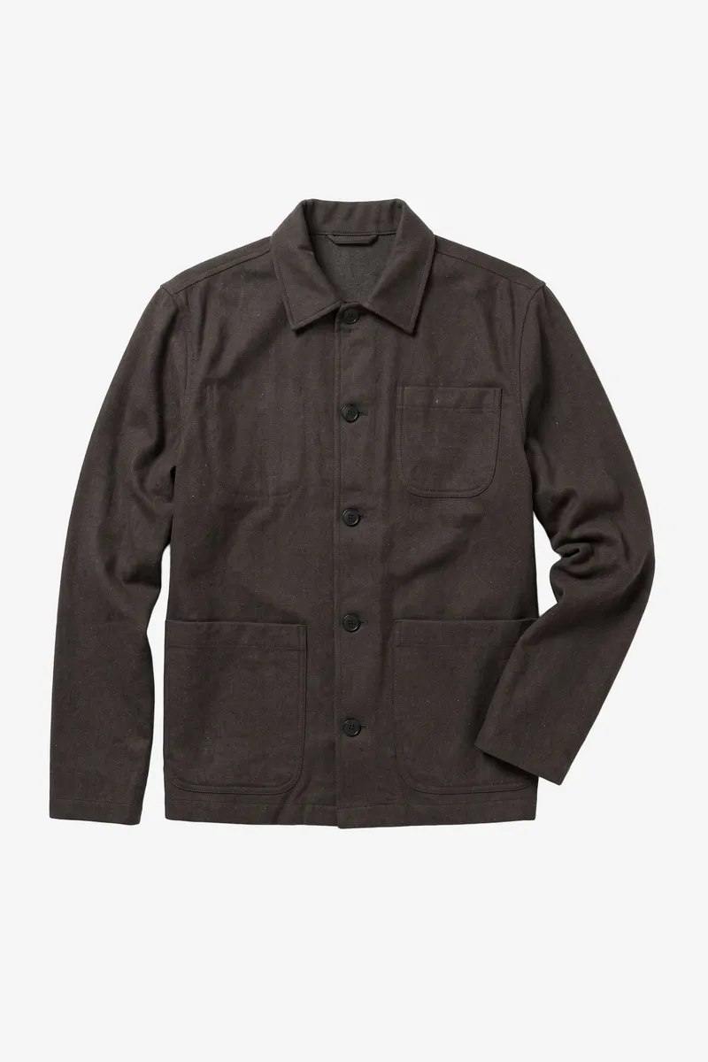 KnowledgeCotton Apparel KnowledgeCotton Apparel Herren vegan Overshirt Flanell Forest Night Grün, Grün, – Produktbild 1 von 2