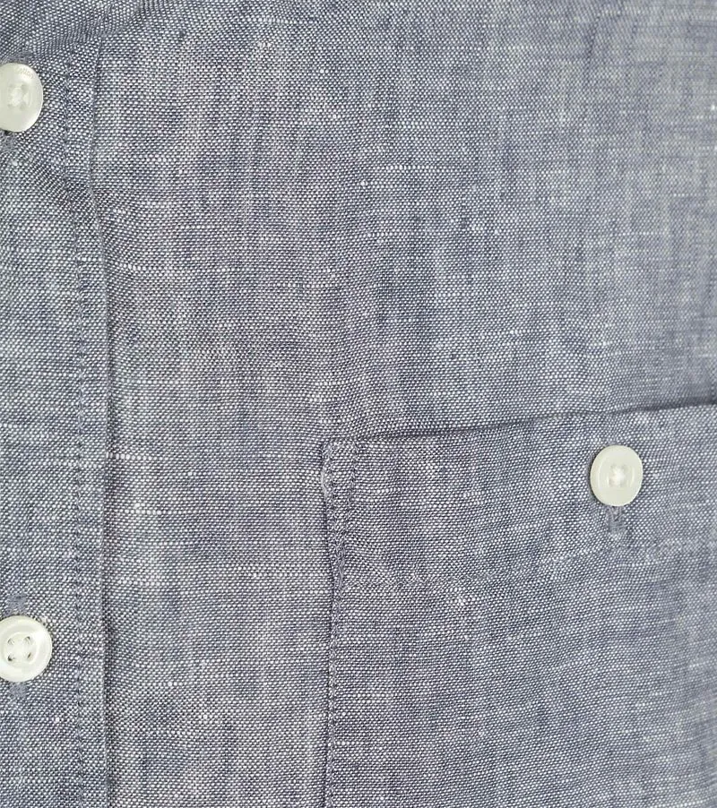 KnowledgeCotton Apparel KnowledgeCotton Apparel Hemd Leinen Vintage Indigo - Größe L, Blau, – Produktbild 3 von 3
