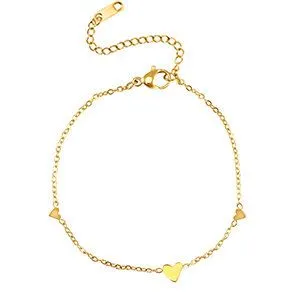 ELEKTROPULLI Feines Herz Armband in ca. 21 cm x 5mm (inkl. 6cm Verlängerungskette) von Elektropulli, Gold, – Produktbild 1 von 1
