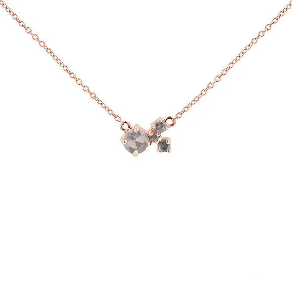 Eppi Eppi Cluster-Kette mit Salt and Pepper Diamanten Millie, Rosa, – Produktbild 1 von 3