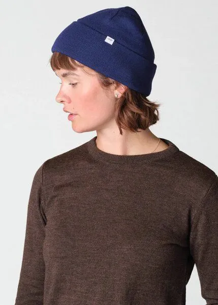 Klitmøller Collective Klitmøller Collective Fine Rib Beanie aus mulesingfreier Merinowolle, Surf blue, – Produktbild 3 von 4
