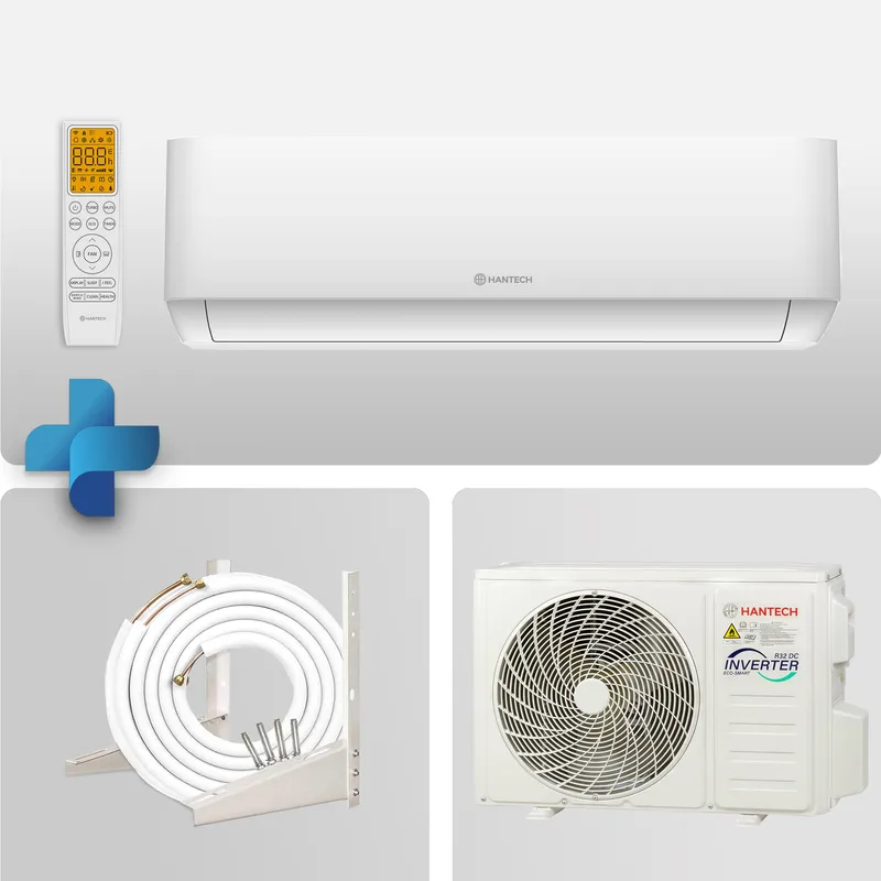 HANTECH Split Klimaanlage R32 A++ 24000 BTU (6,8 kW) mit 3m Leitung & Wandhalterung, HANTECH HPRO | WLAN, Inverter Wärmepumpe, Weiss, – Produktbild 1 von 6