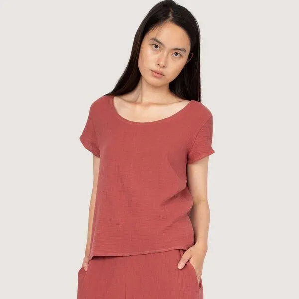 Frija Omina Frija Omina Musselin-Shirt Coube, Rost (orange), – Produktbild 2 von 3