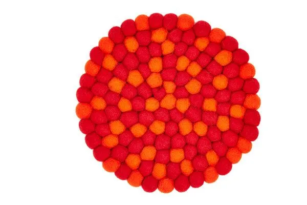 short'n'pietz short'n'pietz handgefilzter Topfuntersetzer aus Filzkugeln, Pink orange, – Produktbild 1 von 3