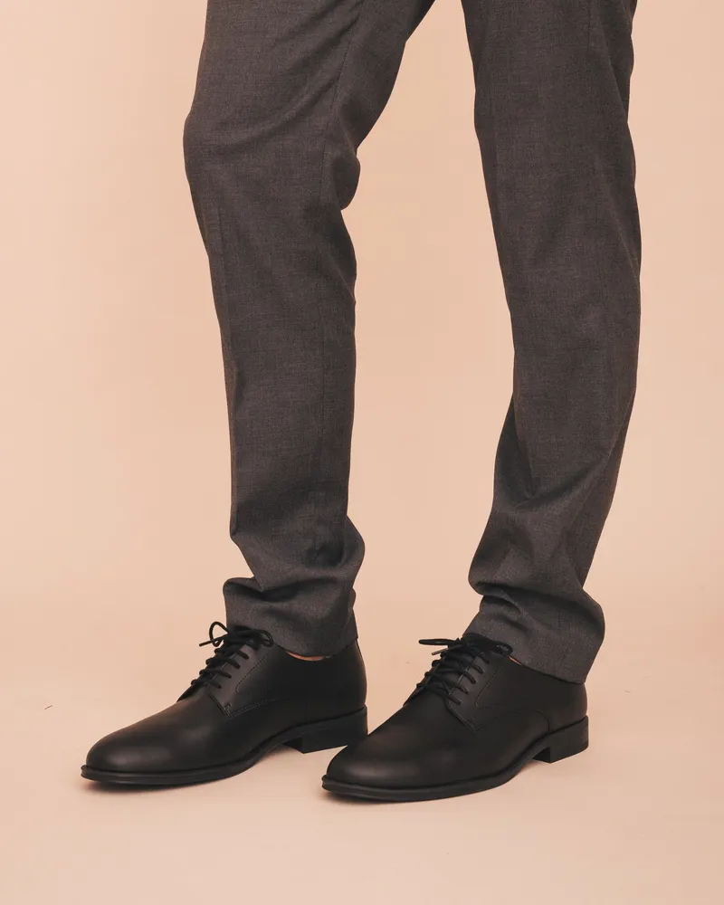 NAE NAE Herren vegan Derbyschuhe Quinn Schwarz, Schwarz, – Produktbild 2 von 2