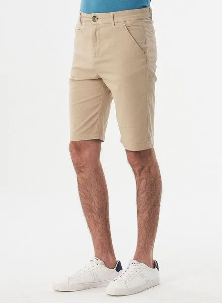 ORGANICATION ORGANICATION Slim Chino-Shorts aus Bio-Baumwolle, Beige, – Produktbild 2 von 3