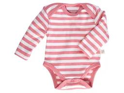 HANS NATUR Baby Langarmbody Bio-Baumwolle rosa-off white Gr.86/92 – Produktbild 1 von 1