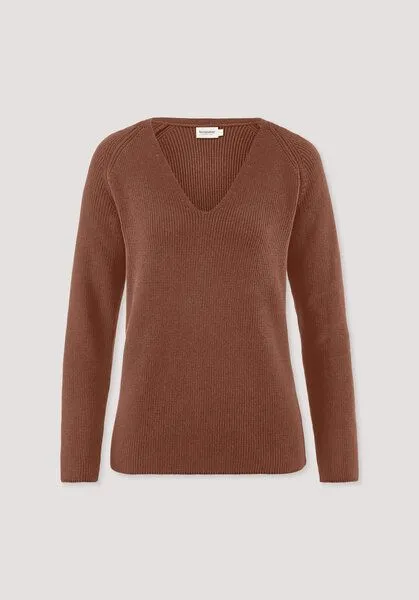 hessnatur hessnatur Strick Pullover Regular aus reiner Bio-Baumwolle, Rost, – Produktbild 4 von 4