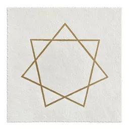 Veskor Cassiopeia Veskor Cassiopeia HEPTAGRAMM (7/2) Heilige Geometrie Linoldruck | 16 × 16 cm | Gold auf Weiß – Produktbild 1 von 1