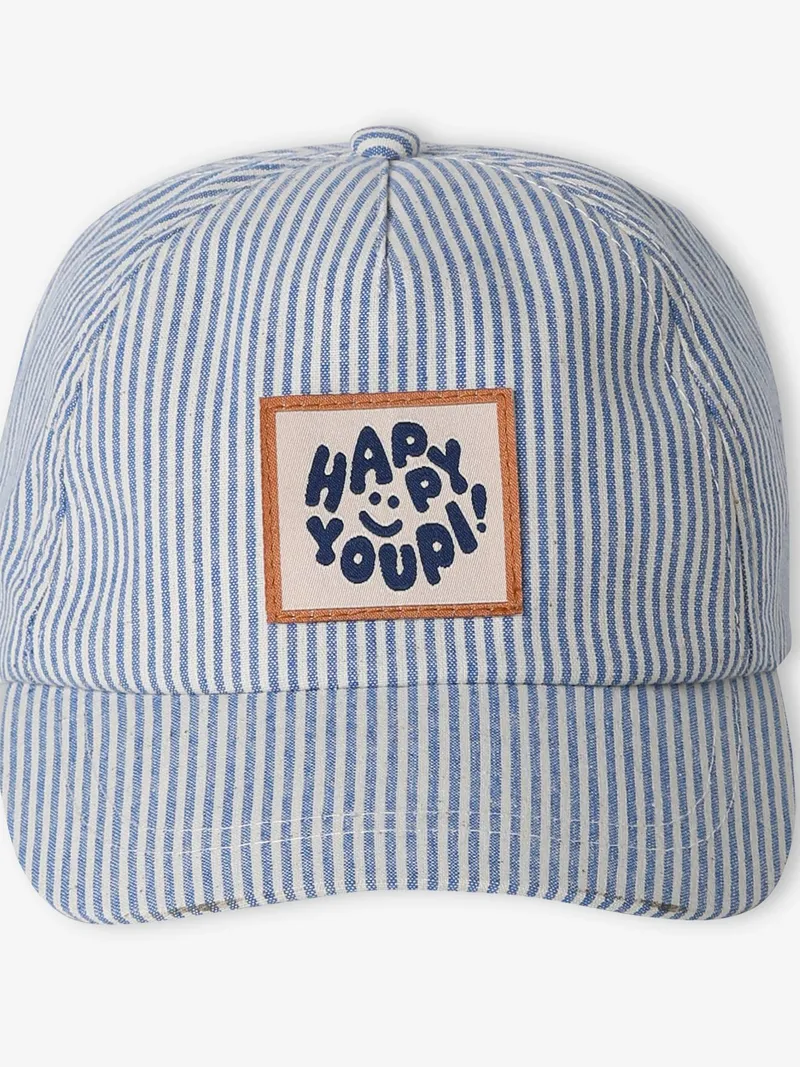 Vertbaudet Baby Cap HAPPY YOUPI, Blau gestreift, – Produktbild 3 von 3