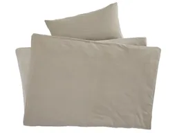 HANS NATUR Kinderbettwäsche zum Wenden Bio-Baumwolle Jersey Sand Bettbezug 135 x 200 cm, Kissen 40 x 80 cm – Produktbild 1 von 1