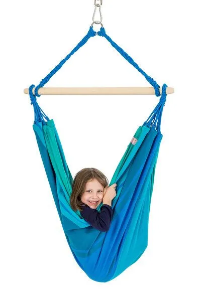 HängemattenGlück HängemattenGlück Anjo, Hängesitz für Kinder aus Bio-Baumwolle, Azurblau, – Produktbild 1 von 3