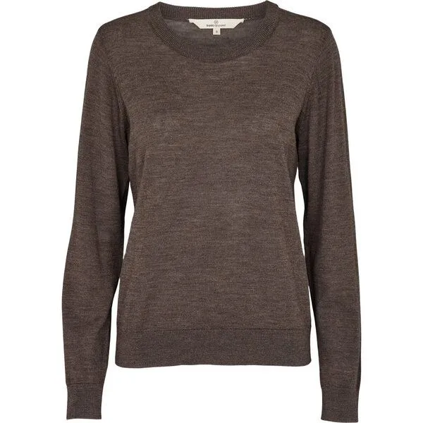 Basic Apparel Basic Apparel Pullover VERA Sweater aus Merinowolle, Braun (brown melange), – Produktbild 1 von 1