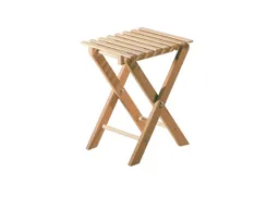 Klapphocker aus massivem Buchenholz, natur, belastbar bis 75 kg – Produktbild 1 von 1