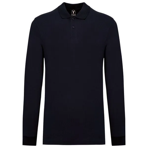 YTWOO YTWOO Herren Piqué-Polo Langarm, Navy, – Produktbild 1 von 4