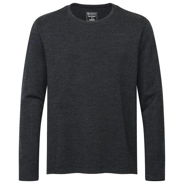 Kaipara - Merino Sportswear Kaipara - Merino Sportswear Urban Merino Longsleeve Herren Regularfit 270, Black melange, – Produktbild 1 von 2