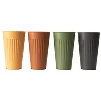 reMAIN reMAIN MAINcup - 4 St. nachhaltige Mehrweg-Trinkbecher 400 ml aus recyceltem Kunststoff – Bruchfest, Spülmaschinenfest & Stapelbar – Perfekt für Cocktails, Kinder, Gastro & Outdoor, Earth mix, – Produktbild 2 von 2