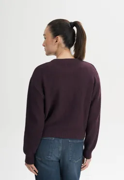 MELA MELA Damen vegan Strickpullover Structured Suriya Elderberry Melange – Produktbild 1 von 1